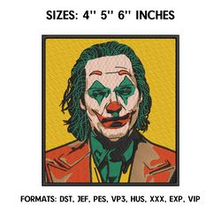 joker embroidery design file, batman comics embroidery design, machine  design pes dst. machine embroidery file