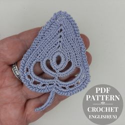 Crochet leaves pattern, crochet leaf applique pattern, crochet Irish Lace motif, crochet pattern pdf, crochet motif.