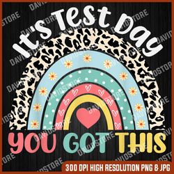 funny it's test day leopard print teacher testing last day of school png sublimation design