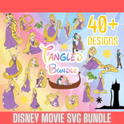 40 plus tangled layered svg princess bundle