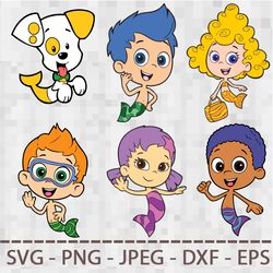bubble guppies svg png jpeg digital cut vector files for silhouette studio cricut design