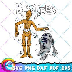 star wars r2-d2 and c-3po besties png, svg, sublimation design, star wars svg, digital download