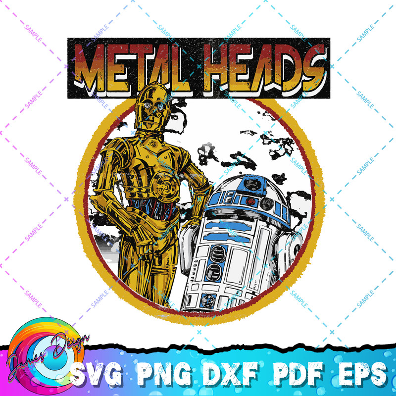 Star Wars R2-D2 C-3PO Metal Heads Circle Portrait T-Shirt copy.jpg
