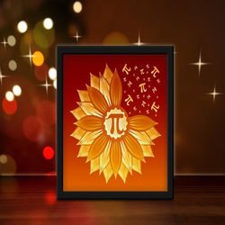 teacher gifts, happy pi day light box, shadow box template, paper cutting template, light box svg files, 3d papercut lig