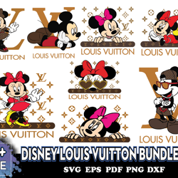disney louis vuitton bundle svg, brand svg, mickey mouse svg