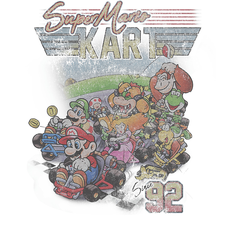 Mario Kart 92 Group Shot Distressed T-Shirt.pngMario Kart 92 Group Shot Distressed T-Shirt.png