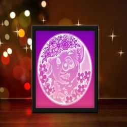 pig light box sublimation, shadow box template, paper cutting template, light box svg files, 3d papercut lightbox svg, f