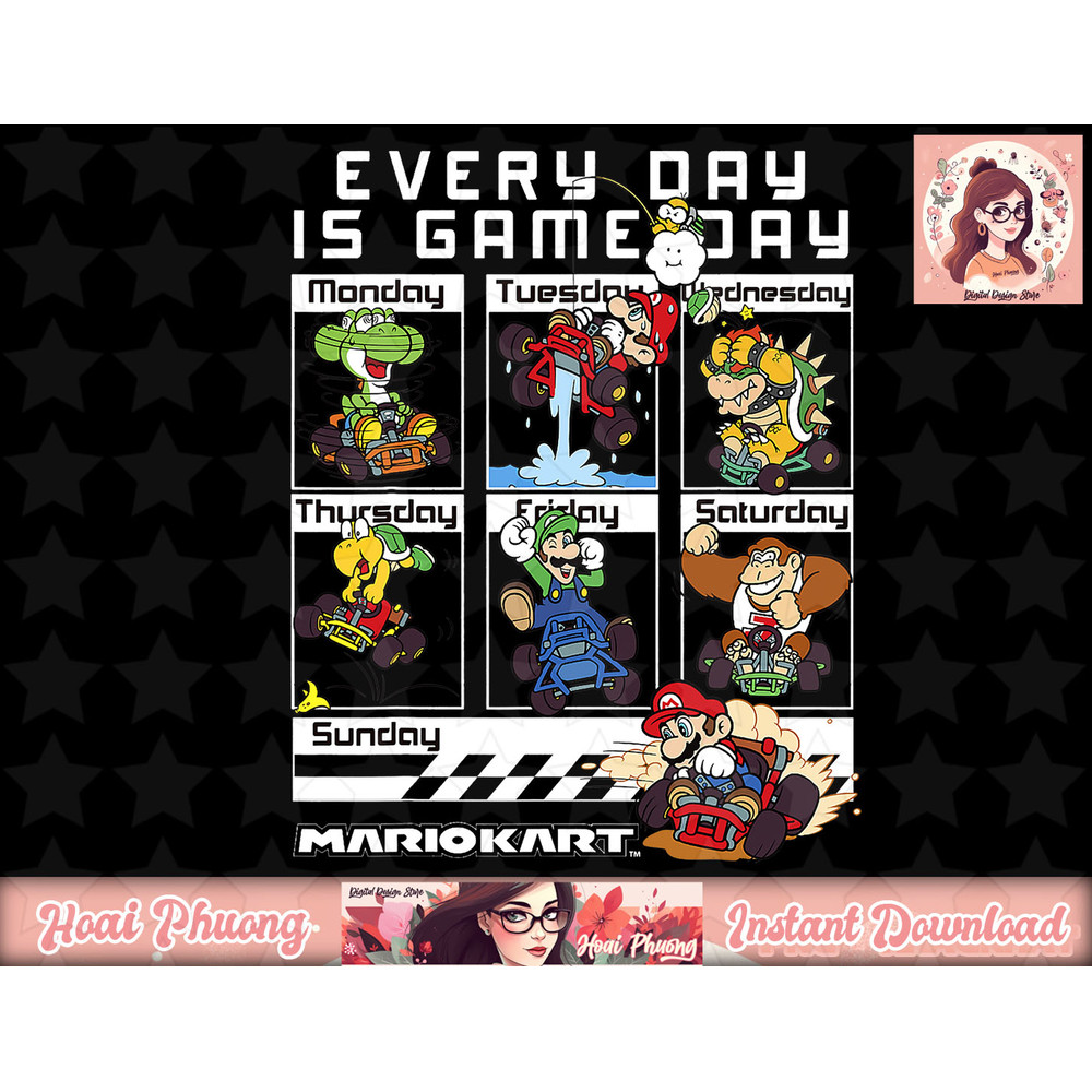 Mario Kart Everyday Is Game Day Group Shot Graphic T-Shirt.jpg