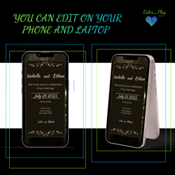electronic digital wedding invitation printable template