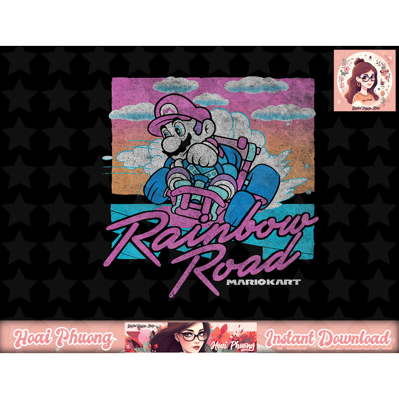 Mario Kart Mario Rainbow Road Pastel Poster T-Shirt.jpg