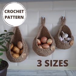 pdf crochet pattern, pattern, crochet hanging storage basket, pattern pdf crochet hanging basket