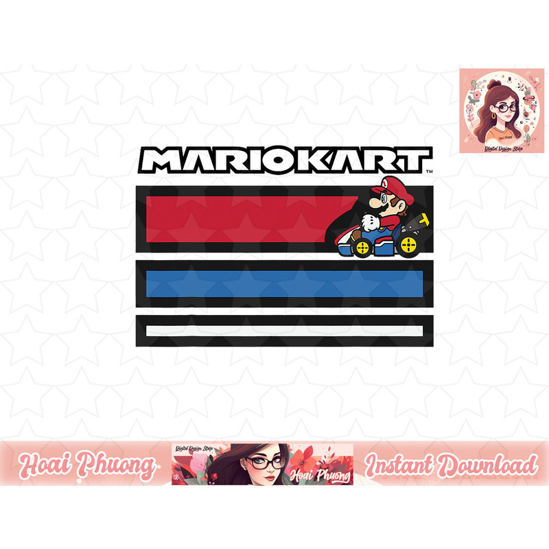 Mario Kart Retro Stripes Racing Poster T-Shirt.jpg