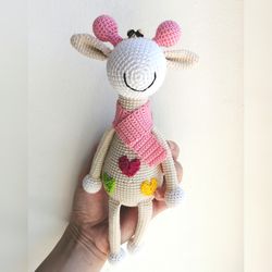 Crochet pattern giraffe | Beige toy | Plush Giraffe | Toy for baby