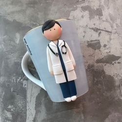 Nursing student personalized mug, custom doctor tea cup, nurse graduation, medical school gift, physician coffee mug art