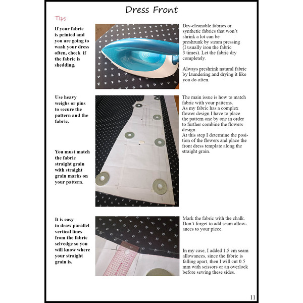wednesday dress pattern tutorial page example