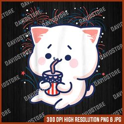 4th of july independence day usa american funny kawaii cat 4th of july, memorial day, american flag, independence day