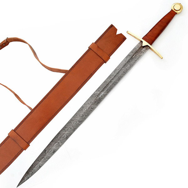 Wolfskin Raider Damascus Steel Viking Sword Full Tang buy now.png