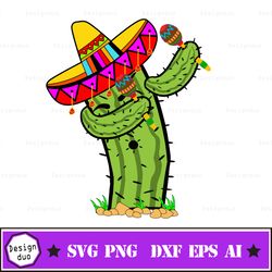 dabbing cactus cinco de mayo svg