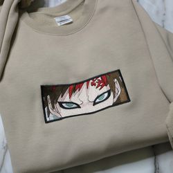 garaa embroidered crewneck, naruto embroidered sweatshirt, inspired embroidered manga anime hoodie