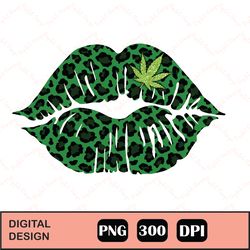 leopard print lips weed sublimation, digital download clipart, sublimation png