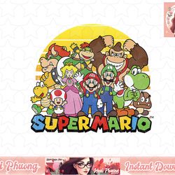 nintendo super mario group portrait vintage png sublimation design, digital design