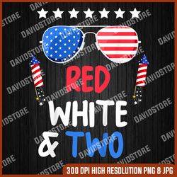 kids red white & two 2nd birthday 4th of july independence day 4th of july, memorial day, american flag, independence