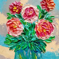 Peonies poster oil painting
