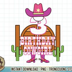3rd Birthday Cowgirl 3 Years Old Girl Rodeo Lover Party T-Shirt copy png sublimation