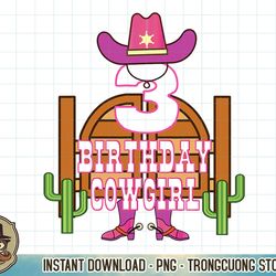 3rd birthday cowgirl 3 years old girl rodeo lover party t-shirt copy png sublimation
