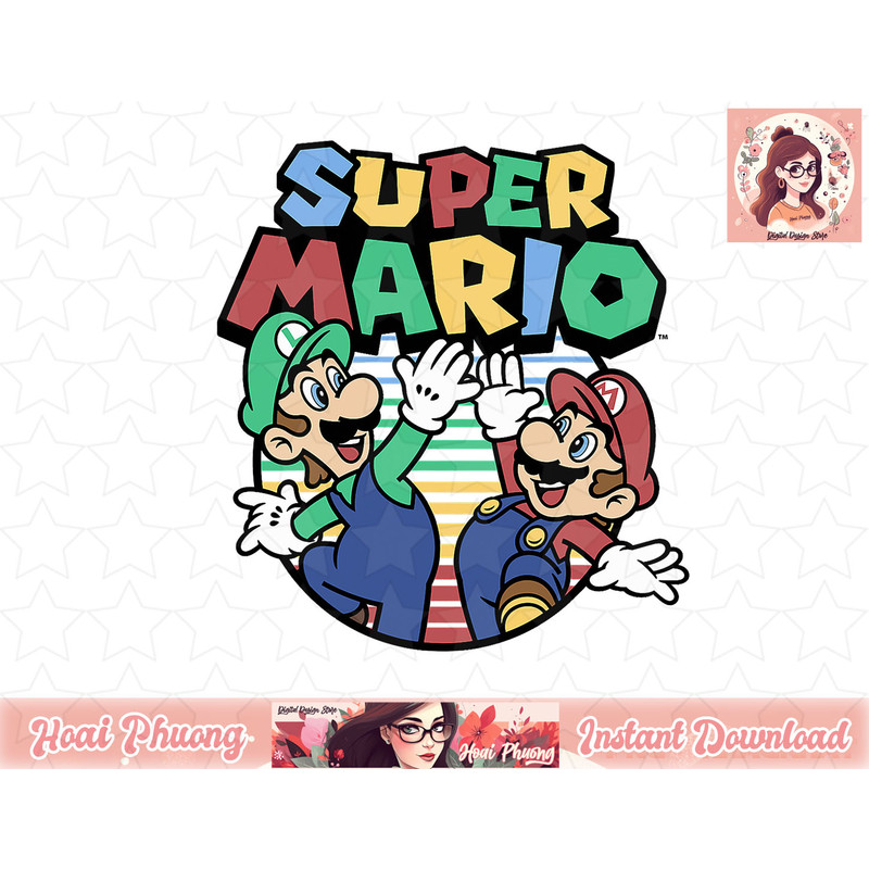 Nintendo Super Mario Luigi High Five Stripes Graphic.jpg