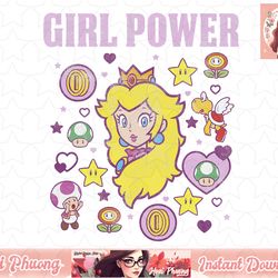 nintendo super mario peach girl power icons graphic png sublimation design, digital design