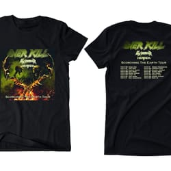 2 sides overkill scoreced tour 2023 t shirt, overkill shirt, scorching the earth tour shirt, tour 2023 shirt, fan gift