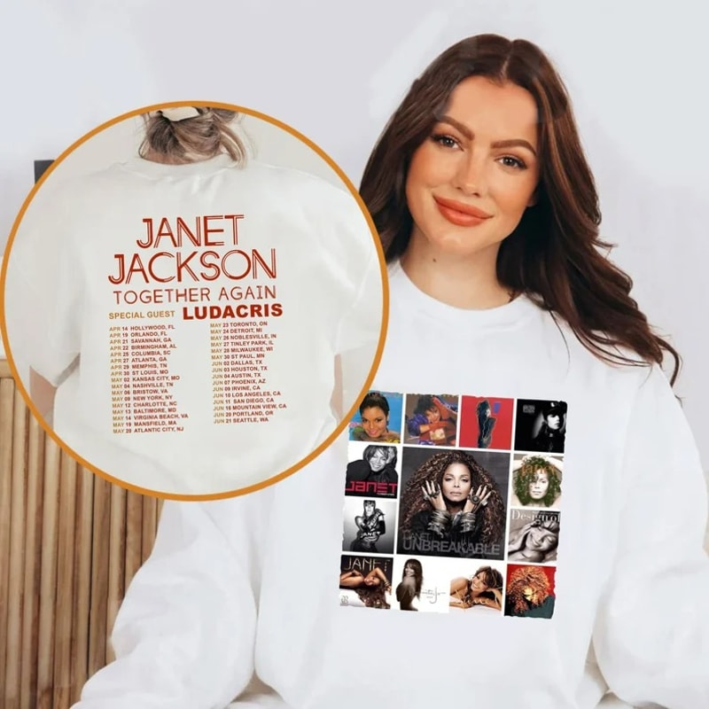 Janet Jackson Tour 2023 Shirt, Janet Jackson Together Again Tour 2023 Sweatshirt, Janet Jackson Shirt