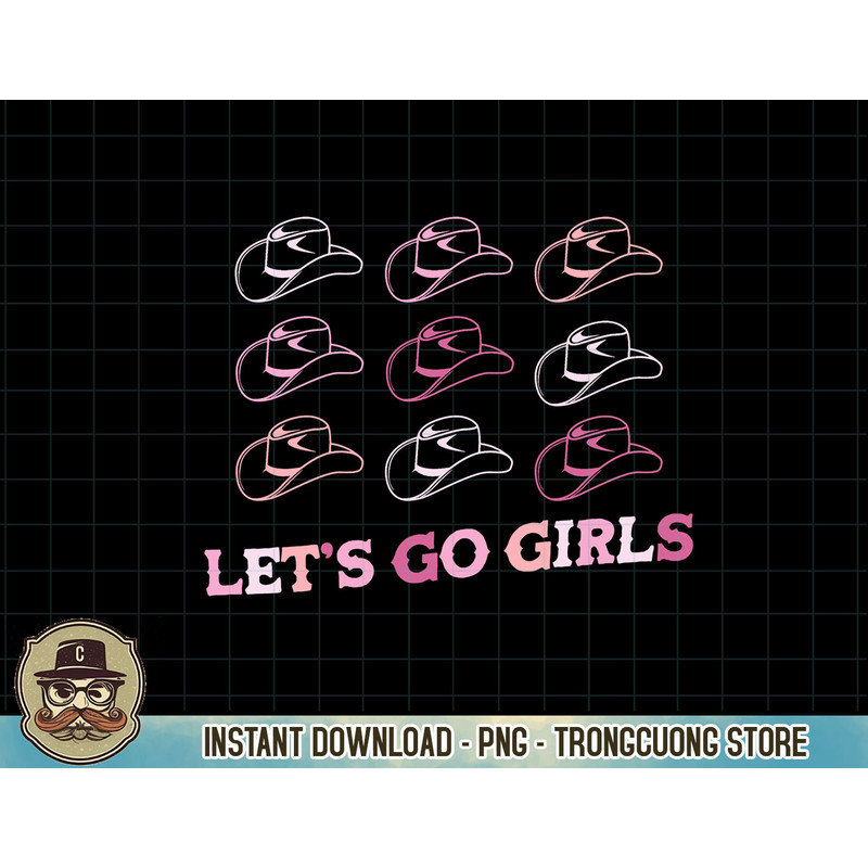 Cowboy Hat Lets Go Girls Western Cowgirls Pink Sweatshirt copy.jpg