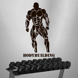 Bodybuilding Sticker Gym Bodybuilder Fitness Crossfit Coach Sport Muscles Wall Sticker Vinyl Decal Mural Art Decor