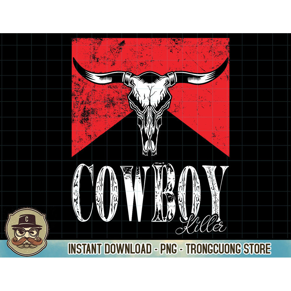 Cowboy Killers Vintage Western Rodeo Bull Horn Skull Design T-Shirt copy.jpg