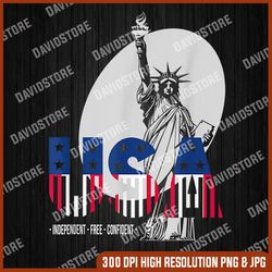 usa independence day 4th july statue of liberty memorial day, american flag, independence day png file sublimation