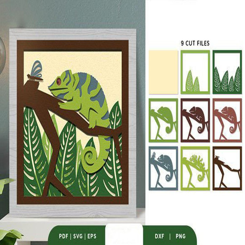 1080x1080 size Tropical-Chameleon-3D-Shadow-Box-SVG-3D-SVG-67997796-2-580x386.jpg