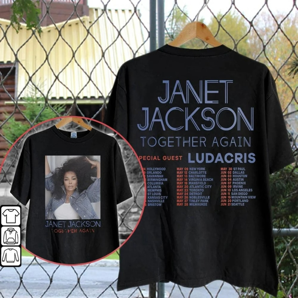 Janet Jackson Shirt, Janet Jackson Together Again Tour 2023 Shirt, Together Again Tour Shirts