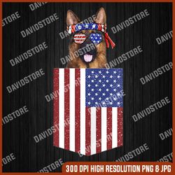 german shepherd pocket 4th of july american flag patriotic memorial day, american flag, independence day png file