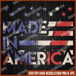 made in america pride cute born in usa 4th of july patriot memorial day, american flag, independence day png file