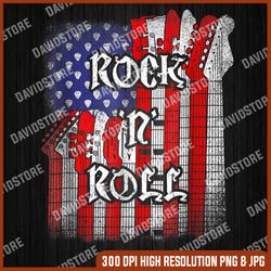 rock and roll american flag guitar memorial day, american flag, independence day png file sublimation, independence day