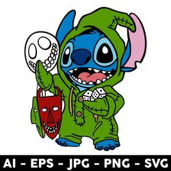 oogie boogie stitch svg, spooky season svg, stitch svg, halloween svg, cartoon svg, png jpg dxf eps file - digital file
