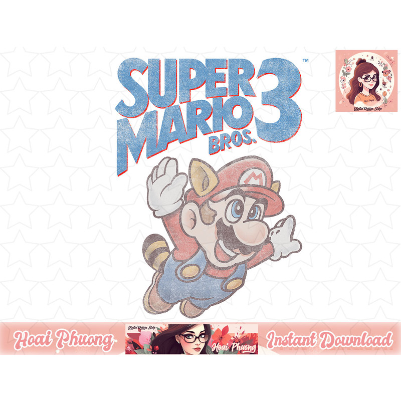 Super Mario 3 Flying Mario Vintage Distressed Poster.jpg
