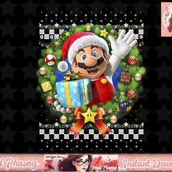 super mario 3d christmas wreath present graphic png sublimation design, digital design