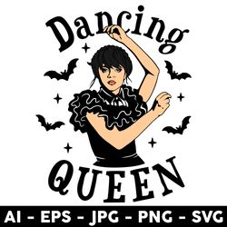 wednesday addams dancing queen svg, wednesday svg, wednesday addams svg, addams family svg - digital file
