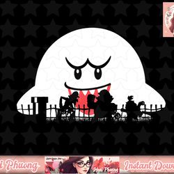 super mario boo trick or treat halloween silhouette png sublimation design, digital design