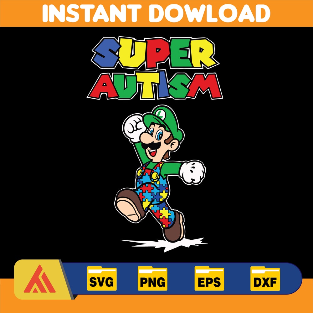 DIGITAL DOWNLOAD Autism Awareness Super Autism Green Brother.jpg