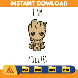 I Am Cute PNG, Groot PNG, Baby Groot PNG, I Am Cute sublimation design, T Shirt, Mug, cartoon design download, sublimati