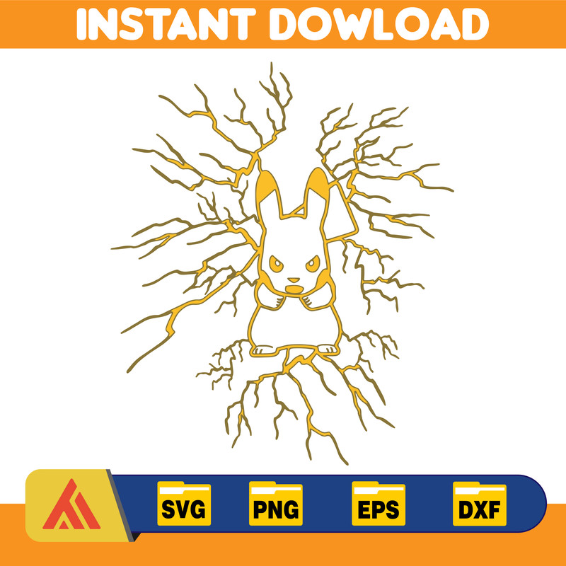 Pikachu Charged- Pikachu SVG, Pikachu PNG, Pikachu PDF Print, Pikachu Jpg, Digital Download File, Editable Template.jpg